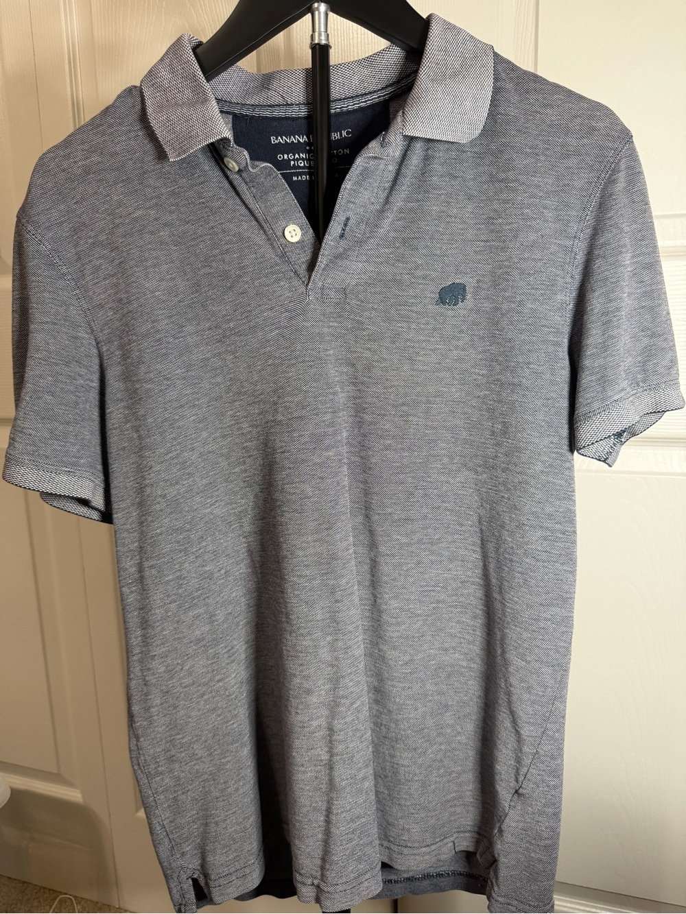 Banana Republic Men's Light Heather Blue Polo